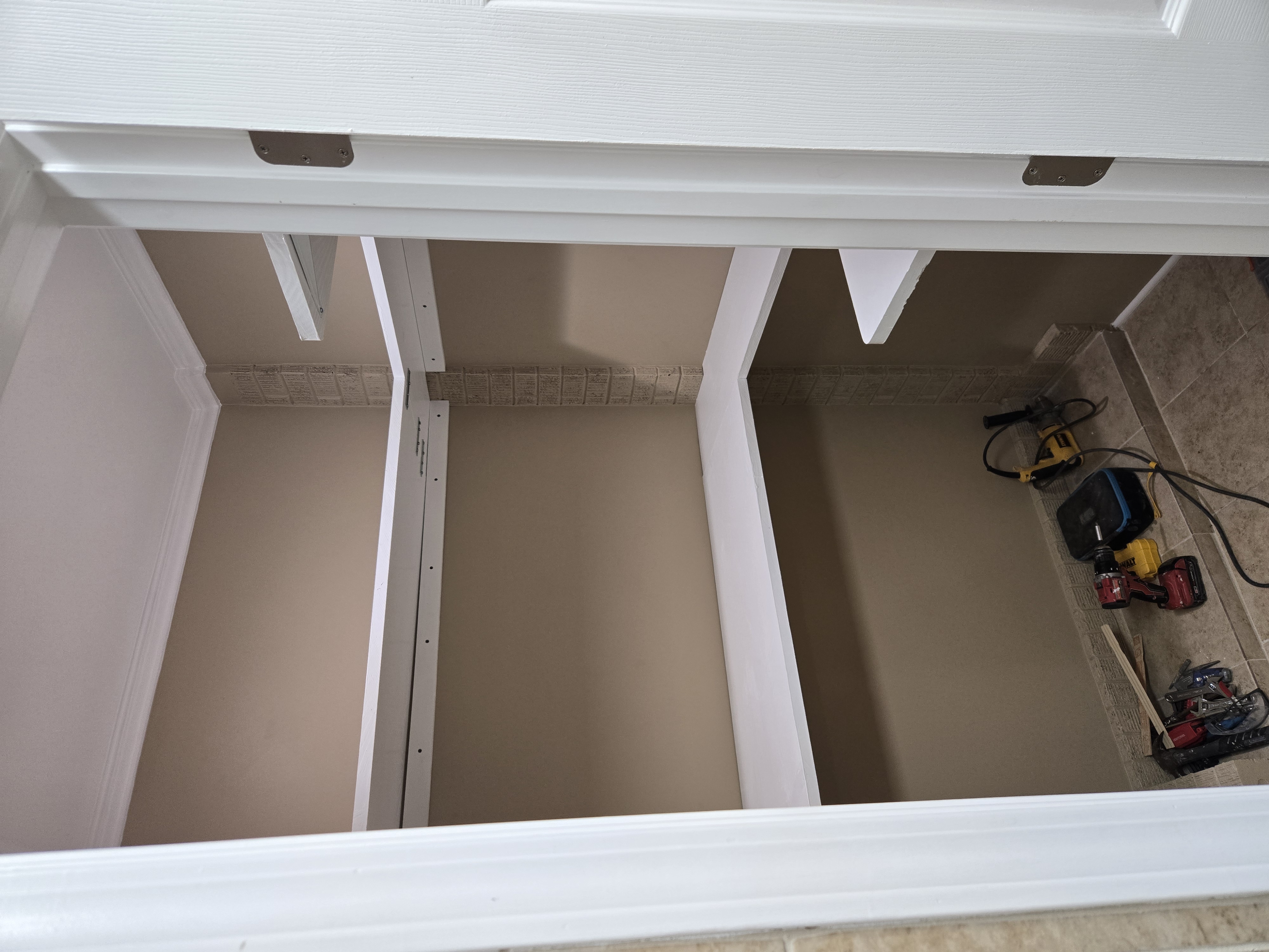Shelves in walkin closet.